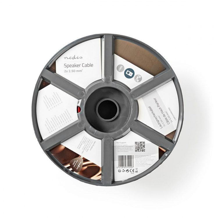 Nedis Kaiutinkaapeli | 2 x 2.50 mm² | Kupari | 100.0 m | Pyöreä | PVC | Musta / Punainen | Kela Nedis Kaiutinkaapeli | 2 x 2.50 mm² | Kupari | 100.0 m | Pyöreä | PVC | Musta / Punainen | Kela