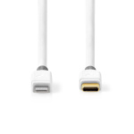 Nedis Lightning Kaapeli | USB 2.0 | Apple Lightning 8-Pin | USB-C™ Uros | 480 Mbps | Kullattu | 2.00 m | Pyöreä | PVC | Valkoinen | Ikkunallinen laatikko