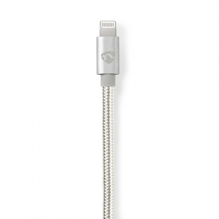Nedis Lightning Kaapeli | USB 2.0 | Apple Lightning 8-Pin | USB-C™ Uros | 480 Mbps | Kullattu | 1.00 m | Pyöreä | Nailon / Punottu | Alumiini / Hopea | Laatikko kannella ja ikkunalla