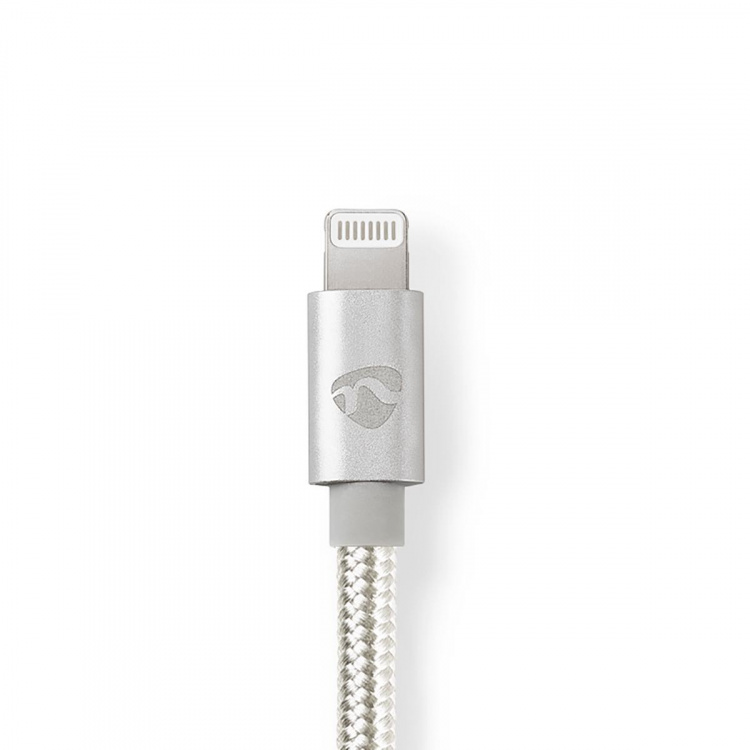 Nedis Lightning Kaapeli | USB 2.0 | Apple Lightning 8-Pin | USB-C™ Uros | 480 Mbps | Kullattu | 1.00 m | Pyöreä | Nailon / Punottu | Alumiini / Hopea | Laatikko kannella ja ikkunalla