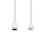Nedis Lightning Kaapeli | USB 2.0 | Apple Lightning 8-Pin | USB-C™ Uros | 480 Mbps | Niklattu | 1.00 m | Pyöreä | PVC | Valkoinen | Laatikko Nedis Lightning Kaapeli | USB 2.0 | Apple Lightning 8-Pin | USB-C™ Uros | 480 Mbps | Niklattu | 1.00 m | Pyöreä | PVC | Valkoinen | Laatikko