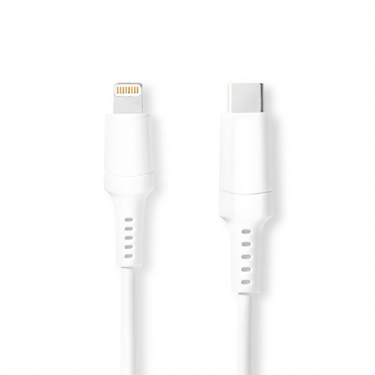 Nedis Lightning Kaapeli | USB 2.0 | Apple Lightning 8-Pin | USB-C™ Uros | 480 Mbps | Niklattu | 1.00 m | Pyöreä | PVC | Valkoinen | Laatikko Nedis Lightning Kaapeli | USB 2.0 | Apple Lightning 8-Pin | USB-C™ Uros | 480 Mbps | Niklattu | 1.00 m | Pyöreä | PVC | Valkoinen | Laatikko