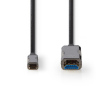 Nedis AOC USB-kaapeli | USB-C™ Uros | HDMI™ liitin | 18 Gbps | 30.0 m | Pyöreä | PVC | Musta | Pakkaus