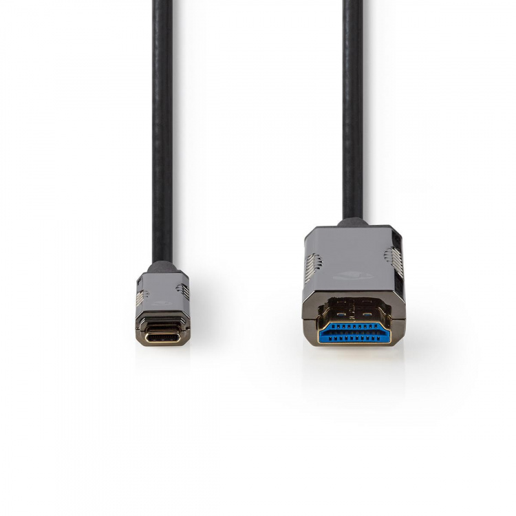 Nedis AOC USB-kaapeli | USB-C™ Uros | HDMI™ liitin | 18 Gbps | 30.0 m | Pyöreä | PVC | Musta | Pakkaus