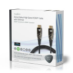 Nedis Aktiivinen Optinen High Speed HDMI-kaapeli, jossa Ethernet | HDMI™ liitin | HDMI™ liitin | 4K@60Hz | 18 Gbps | 20.0 m | Pyöreä | PVC | Musta | Pakkaus