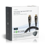 Nedis Aktiivinen Optinen High Speed HDMI-kaapeli, jossa Ethernet | HDMI™ liitin | HDMI™ liitin | 4K@60Hz | 18 Gbps | 20.0 m | Pyöreä | PVC | Musta | Pakkaus