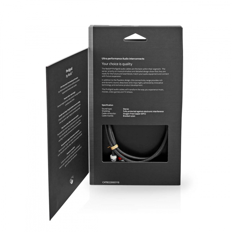 Nedis Stereoäänikaapeli | 3.5 mm uros | 2x RCA uros | Kullattu | 1.00 m | Pyöreä | Gun Metal Harmaa / Harmaa | Laatikko kannella ja ikkunalla Nedis Stereoäänikaapeli | 3.5 mm uros | 2x RCA uros | Kullattu | 1.00 m | Pyöreä | Gun Metal Harmaa / Harmaa | Laatikko kannella ja ikkunalla