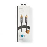 Nedis Subwoofer Kaapeli | RCA Uros | RCA Uros | Kullattu | 3.00 m | Pyöreä | 4.5 mm | Antrasiitti / Gun Metal Harmaa | Kuorilaatikko