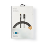 Nedis Optinen Audiokaapeli | TosLink uros | TosLink uros | 1.00 m | Pyöreä | Puuvilla | Gun Metal Harmaa | Laatikko kannella ja ikkunalla