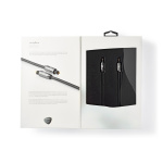 Nedis Optinen Audiokaapeli | TosLink uros | TosLink uros | 3.00 m | Pyöreä | Puuvilla | Gun Metal Harmaa | Laatikko kannella ja ikkunalla