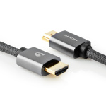 Nedis High Speed HDMI ™ Kaapeli Ethernet | HDMI™ liitin | HDMI™ liitin | 4K@60Hz | ARC | 18 Gbps | 1.00 m | Pyöreä | Puuvilla | Gun Metal Harmaa | Laatikko kannella ja ikkunalla Nedis High Speed HDMI ™ Kaapeli Ethernet | HDMI™ liitin | HDMI™ liitin | 4K@60Hz | ARC | 18 Gbps | 1.00 m | Pyöreä | Puuvilla | Gun Metal Harmaa | Laatikko kannella ja ikkunalla