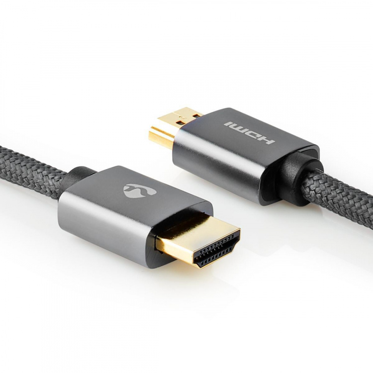 Nedis High Speed HDMI ™ Kaapeli Ethernet | HDMI™ liitin | HDMI™ liitin | 4K@60Hz | ARC | 18 Gbps | 1.00 m | Pyöreä | Puuvilla | Gun Metal Harmaa | Laatikko kannella ja ikkunalla Nedis High Speed HDMI ™ Kaapeli Ethernet | HDMI™ liitin | HDMI™ liitin | 4K@60Hz | ARC | 18 Gbps | 1.00 m | Pyöreä | Puuvilla | Gun Metal Harmaa | Laatikko kannella ja ikkunalla