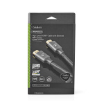 Nedis High Speed HDMI ™ Kaapeli Ethernet | HDMI™ liitin | HDMI™ liitin | 4K@60Hz | ARC | 18 Gbps | 2.00 m | Pyöreä | Puuvilla | Gun Metal Harmaa | Laatikko kannella ja ikkunalla Nedis High Speed HDMI ™ Kaapeli Ethernet | HDMI™ liitin | HDMI™ liitin | 4K@60Hz | ARC | 18 Gbps | 2.00 m | Pyöreä | Puuvilla | Gun Metal Harmaa | Laatikko kannella ja ikkunalla