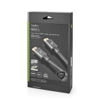 Nedis High Speed ​​HDMI ™ Kaapeli Ethernet | HDMI™ liitin | HDMI™ liitin | 4K@60Hz | ARC | 18 Gbps | 3.00 m | Pyöreä | Puuvilla | Gun Metal Harmaa | Laatikko kannella ja ikkunalla