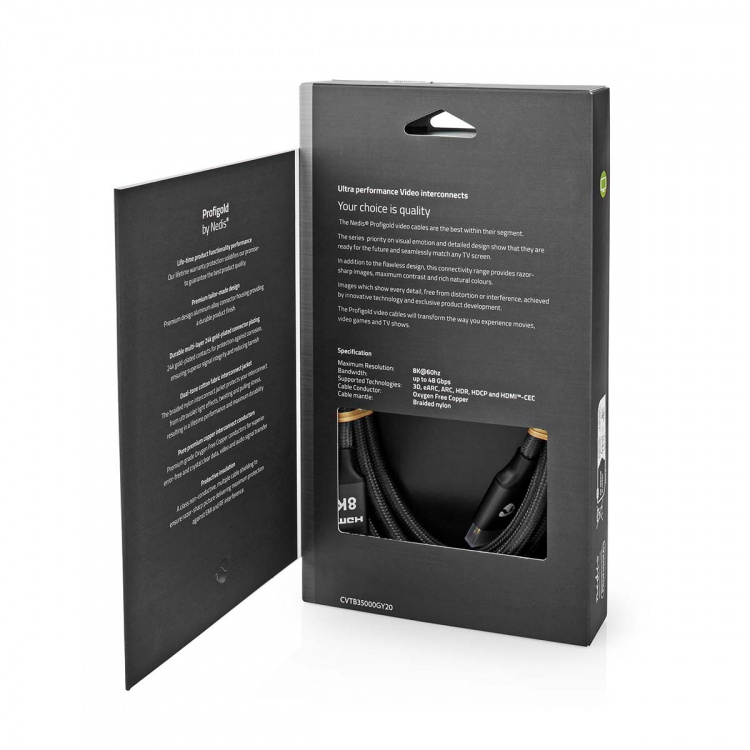 Nedis Ultra High Speed HDMI ™ -kaapeli | HDMI™ liitin | HDMI™ liitin | 8K@60Hz | 48 Gbps | 2.00 m | Pyöreä | 6.3 mm | Gun Metal Harmaa | Laatikko kannella ja ikkunalla Nedis Ultra High Speed HDMI ™ -kaapeli | HDMI™ liitin | HDMI™ liitin | 8K@60Hz | 48 Gbps | 2.00 m | Pyöreä | 6.3 mm | Gun Metal Harmaa | Laatikko kannella ja ikkunalla