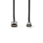 Nedis High Speed ​​HDMI ™ Kaapeli Ethernet | HDMI™ liitin | HDMI™ Mini | 4K@60Hz | 18 Gbps | 2.00 m | Pyöreä | Puuvilla | Antrasiitti / Gun Metal Harmaa | Laatikko kannella ja ikkunalla