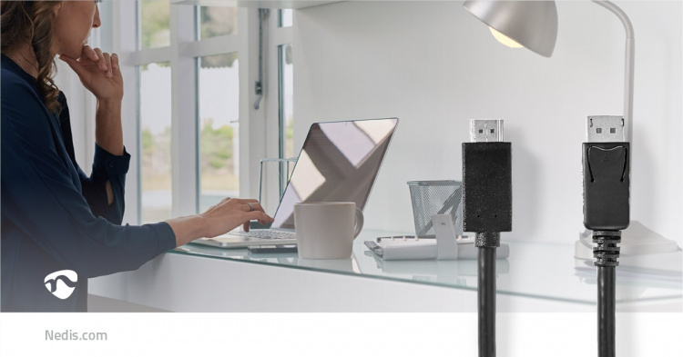 Nedis DisplayPort kaapeli | DisplayPort uros | HDMI™ liitin | 4K@60Hz | Niklattu | 2.00 m | Pyöreä | PVC | Musta | Laatikko Nedis DisplayPort kaapeli | DisplayPort uros | HDMI™ liitin | 4K@60Hz | Niklattu | 2.00 m | Pyöreä | PVC | Musta | Laatikko