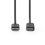 Nedis DisplayPort kaapeli | DisplayPort uros | HDMI™ liitin | 4K@60Hz | Niklattu | 2.00 m | Pyöreä | PVC | Musta | Muovipussi