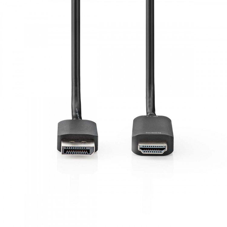 Nedis DisplayPort kaapeli | DisplayPort uros | HDMI™ liitin | 4K@60Hz | Niklattu | 2.00 m | Pyöreä | PVC | Musta | Muovipussi