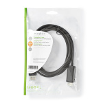 Nedis DisplayPort kaapeli | DisplayPort uros | HDMI™ liitin | 4K@60Hz | Niklattu | 2.00 m | Pyöreä | PVC | Musta | Muovipussi