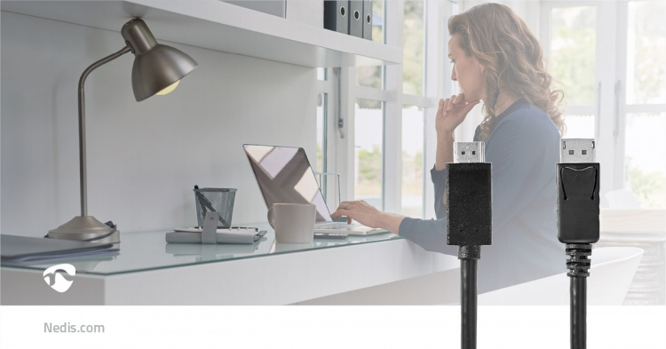 Nedis DisplayPort kaapeli | DisplayPort uros | HDMI™ liitin | 4K@60Hz | Niklattu | 2.00 m | Pyöreä | PVC | Musta | Muovipussi Nedis DisplayPort kaapeli | DisplayPort uros | HDMI™ liitin | 4K@60Hz | Niklattu | 2.00 m | Pyöreä | PVC | Musta | Muovipussi