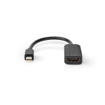 Nedis Mini DisplayPort kaapeli | DisplayPort 1.4 | Mini DisplayPort Uros | HDMI™ Ulostulo | 48 Gbps | Niklattu | 0.20 m | Pyöreä | PVC | Musta | Muovipussi Nedis Mini DisplayPort kaapeli | DisplayPort 1.4 | Mini DisplayPort Uros | HDMI™ Ulostulo | 48 Gbps | Niklattu | 0.20 m | Pyöreä | PVC | Musta | Muovipussi