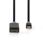Nedis Mini DisplayPort kaapeli | DisplayPort 1.4 | Mini DisplayPort Uros | HDMI™ liitin | 48 Gbps | Kullattu | 2.00 m | Pyöreä | PVC | Antrasiitti | Muovipussi