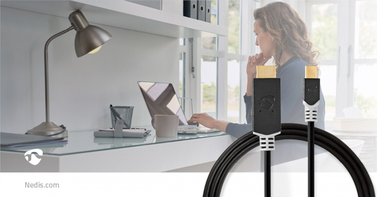 Nedis Mini DisplayPort kaapeli | DisplayPort 1.4 | Mini DisplayPort Uros | HDMI™ liitin | 48 Gbps | Kullattu | 2.00 m | Pyöreä | PVC | Antrasiitti | Muovipussi
