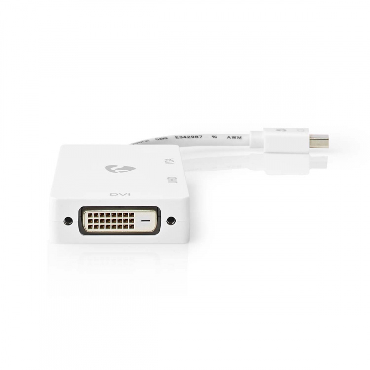 Nedis DisplayPort-sovitin | Mini DisplayPort Uros | DVI-D 24+1-Pin Naaras / HDMI™ Ulostulo / VGA Naaras | 4K@60Hz | Niklattu | Vaihdettava | 0.20 m | Pyöreä | ABS | ABS-Muovi | Valkoinen | Laatikko Nedis DisplayPort-sovitin | Mini DisplayPort Uros | DVI-D 24+1-Pin Naaras / HDMI™ Ulostulo / VGA Naaras | 4K@60Hz | Niklattu | Vaihdettava | 0.20 m | Pyöreä | ABS | ABS-Muovi | Valkoinen | Laatikko