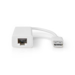 Nedis USB-verkkosovitin | USB 2.0 | 100 Mbps | USB-A Uros | RJ45 Naaras | 0.20 m | Pyöreä | Kullattu / Niklattu | Puhdas kupari | Valkoinen | Laatikko