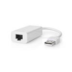 Nedis USB-verkkosovitin | USB 2.0 | 100 Mbps | USB-A Uros | RJ45 Naaras | 0.20 m | Pyöreä | Kullattu / Niklattu | Puhdas kupari | Valkoinen | Laatikko