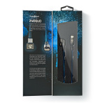 Nedis USB kaapeli | USB 2.0 | USB-C™ Uros | USB-C™ Uros | 480 Mbps | Kullattu | 2.00 m | Pyöreä | Nailon / Punottu | Musta / Sininen | Laatikko kannella ja ikkunalla