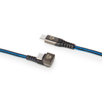 Nedis USB kaapeli | USB 2.0 | USB-C™ Uros | USB-C™ Uros | 480 Mbps | Kullattu | 2.00 m | Pyöreä | Nailon / Punottu | Musta / Sininen | Laatikko kannella ja ikkunalla