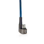 Nedis USB kaapeli | USB 2.0 | USB-C™ Uros | USB-C™ Uros | 480 Mbps | Kullattu | 2.00 m | Pyöreä | Nailon / Punottu | Musta / Sininen | Laatikko kannella ja ikkunalla