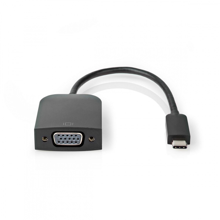 Nedis USB-C™ Sovitin | USB 3.2 Gen 1 | USB-C™ Uros | VGA Naaras | 1920x1200 | 5 Gbps | 0.20 m | Pyöreä | Niklattu | PVC | Musta | Muovipussi