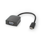 Nedis USB-C™ Sovitin | USB 3.2 Gen 1 | USB-C™ Uros | VGA Naaras | 1920x1200 | 5 Gbps | 0.20 m | Pyöreä | Niklattu | PVC | Musta | Muovipussi