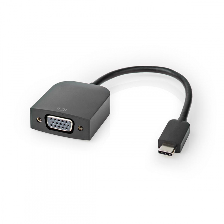Nedis USB-C™ Sovitin | USB 3.2 Gen 1 | USB-C™ Uros | VGA Naaras | 1920x1200 | 5 Gbps | 0.20 m | Pyöreä | Niklattu | PVC | Musta | Muovipussi