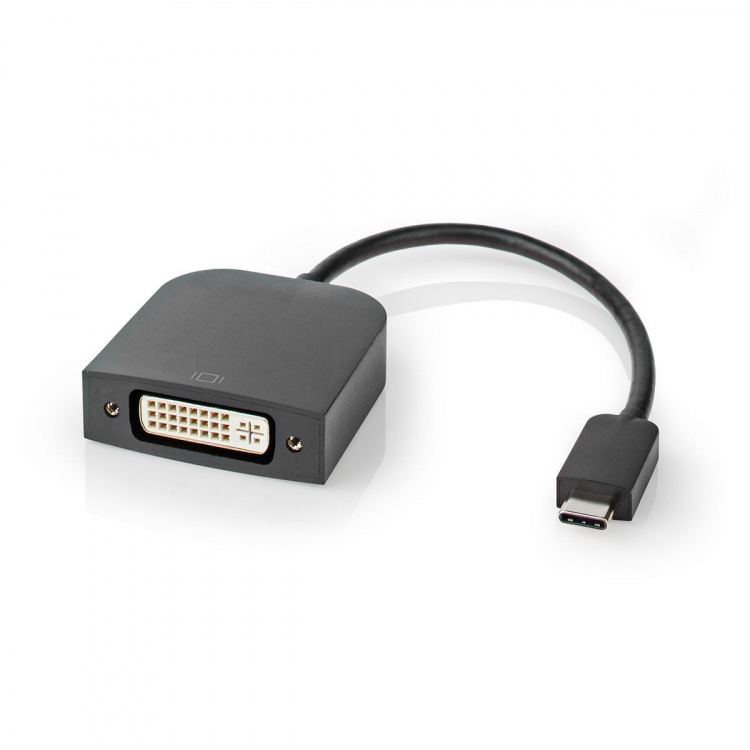 Nedis USB-C™ Sovitin | USB 3.2 Gen 1 | USB-C™ Uros | DVI-D 24+1-Pin Naaras | 1080p | 0.20 m | Pyöreä | Niklattu | PVC | Musta | Kirjekuori