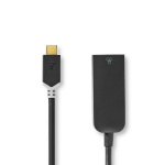 Nedis USB-verkkosovitin | USB 3.2 Gen 1 | 1000 Mbps | USB-C™ Uros | RJ45 Naaras | 0.20 m | Pyöreä | Kullattu | Tinattu Kupari | Antrasiitti | Laatikko