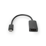 Nedis USB-C™ Sovitin | USB 3.2 Gen 1 | USB-C™ Uros | HDMI™ Ulostulo | 4K@60Hz | 0.20 m | Pyöreä | Niklattu | PVC | Musta | Muovipussi