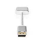 Nedis DisplayPort kaapeli | DisplayPort uros | DVI-D 24+1-Pin Naaras | 1080p | Kullattu | 0.20 m | Pyöreä | Punottu | Hopea | Laatikko kannella ja ikkunalla