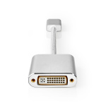 Nedis DisplayPort kaapeli | DisplayPort uros | DVI-D 24+1-Pin Naaras | 1080p | Kullattu | 0.20 m | Pyöreä | Punottu | Hopea | Laatikko kannella ja ikkunalla