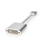 Nedis DisplayPort kaapeli | DisplayPort uros | DVI-D 24+1-Pin Naaras | 1080p | Kullattu | 0.20 m | Pyöreä | Punottu | Hopea | Laatikko kannella ja ikkunalla