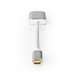 Nedis USB-C™ Sovitin | USB 3.2 Gen 1 | USB-C™ Uros | HDMI™ Ulostulo | 4K@60Hz | Power delivery | 0.20 m | Pyöreä | Kullattu | Nailon / Punottu | Hopea | Laatikko kannella ja ikkunalla