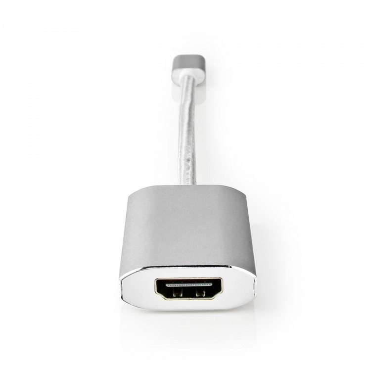 Nedis USB-C™ Sovitin | USB 3.2 Gen 1 | USB-C™ Uros | HDMI™ Ulostulo | 4K@60Hz | Power delivery | 0.20 m | Pyöreä | Kullattu | Nailon / Punottu | Hopea | Laatikko kannella ja ikkunalla