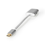 Nedis USB-C™ Sovitin | USB 3.2 Gen 1 | USB-C™ Uros | HDMI™ Ulostulo | 4K@60Hz | Power delivery | 0.20 m | Pyöreä | Kullattu | Nailon / Punottu | Hopea | Laatikko kannella ja ikkunalla