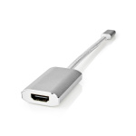 Nedis USB-C™ Sovitin | USB 3.2 Gen 1 | USB-C™ Uros | HDMI™ Ulostulo | 4K@60Hz | Power delivery | 0.20 m | Pyöreä | Kullattu | Nailon / Punottu | Hopea | Laatikko kannella ja ikkunalla