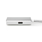 Nedis USB-C™ Sovitin | USB 3.2 Gen 1 | USB-C™ Uros | HDMI™ Ulostulo | 4K@60Hz | Power delivery | 2.00 m | Pyöreä | Kullattu | Nailon / Punottu | Hopea | Laatikko kannella ja ikkunalla