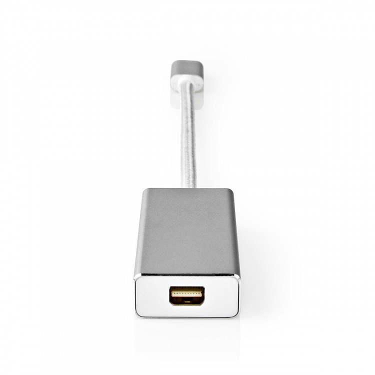 Nedis USB-C™ Sovitin | USB 3.2 Gen 1 | USB-C™ Uros | Mini DisplayPort Naaras | 0.20 m | Pyöreä | Kullattu | Nailon / Punottu | Hopea | Laatikko kannella ja ikkunalla