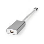 Nedis USB-C™ Sovitin | USB 3.2 Gen 1 | USB-C™ Uros | Mini DisplayPort Naaras | 0.20 m | Pyöreä | Kullattu | Nailon / Punottu | Hopea | Laatikko kannella ja ikkunalla